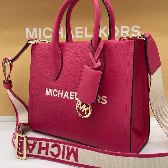 MICHAEL KORS
Mirella Small Pebbled Leather Crossbody Bag Tote 
Electric Pink - Picture 3 of 16